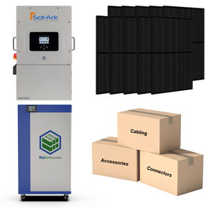 Complete Hybrid Solar Kit | Sol-Ark 12K Inverter | KONG ELITE MAX 19kWh Lithium Battery Bank | 18 x 400W Rigid Solar Panels